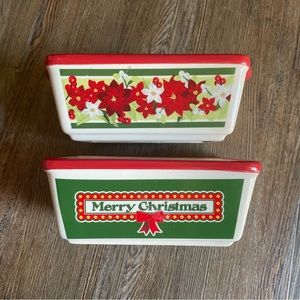 Vintage AC Moore Small Casserole Dish Merry Christmas Holiday Themed (2)